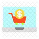 Laptop Money Cart Icon