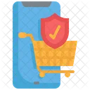 Online Shopping Secure Basket Icon