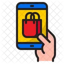 Online Shopping Shopping Bag Mobilephone Icon