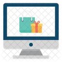 Online Shopping Gift Box Tote Bag Icon
