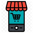 Shopping Online Smartphone Cart Shopping Online Icon