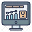 Online Shopping Analysis Ecommerce Shopping Report Icon