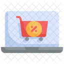 Laptop Cart Sale Icon