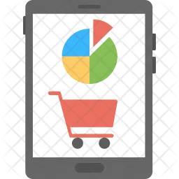 Online Shopping Graph  Icon