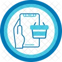 Online Shopping Hand Holding Phone E Commerce Icon