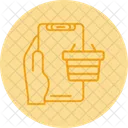 Online Shopping Hand Holding Phone E Commerce Icon