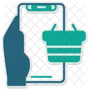 Online Shopping Hand Holding Phone E Commerce Icon