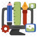 Online Stationery Drafting Tools Office Supplies Icon