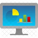 Online Statistics Laptop Marketing Icon