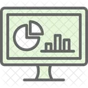 Online Statistics Laptop Marketing Icon