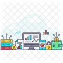 Online Data Analytics Online Infographic Online Statistics Icon