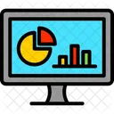Online Statistics Laptop Marketing Icon