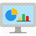 Online Statistics Laptop Marketing Icon