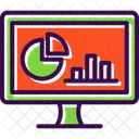 Online Statistics Laptop Marketing Icon