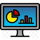 Online Statistics Laptop Marketing Icon
