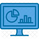 Online Statistics Laptop Marketing Icon