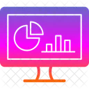 Online Statistics Laptop Marketing Icon