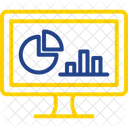 Online Statistics Laptop Marketing Icon