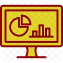 Online Statistics Laptop Marketing Icon