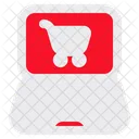 Online Store Laptop Cart Icon