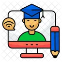 Online Student Online Absolvent Online Gelehrter Icon