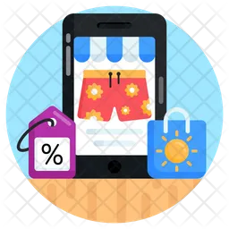 Online Summer Shopping  Icon