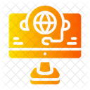 Online Support Monitor Computer Icon