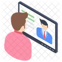 Online Teacher Distance Learning Online Lecture Icon