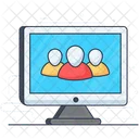 Online Team Online Employees Video Chat Icon
