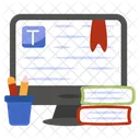 Online Text Online Learning Online Education Icon