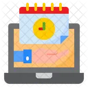 Online Time Care Online Event Laptop Icon