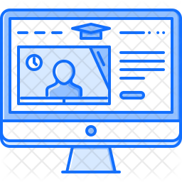 Online training Icon - Download in Colored Outline Style