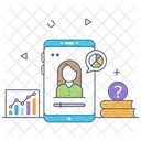 화상 통화 비즈니스 채팅 온라인 교육 아이콘