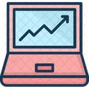 SEO Diagramm Liniendiagramm Laptop Symbol