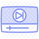 Online Video Duotone Line Icon Icono
