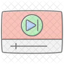 Online Video Lineal Color Icon Icon