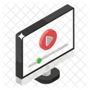 Monitor Online Video Streaming Online Video Icône