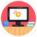 Online Tutorial Online Video Online Training Icon