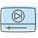 Online Video Color Shadow Thinline Icon Icône