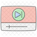 Online Video Lineal Color Icon Icône