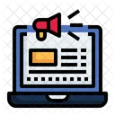 Online Viral Media Business Announcement Laptop Icon
