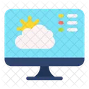 Online Weather Online Forecast Computer Icon