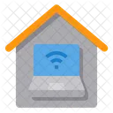 Smart Home Working At Home Home Office Icon