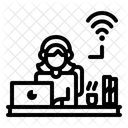 Female Home Networking Icon