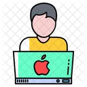 Online Laptop Worker Icon
