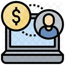 Online Working Salary Online Money Salary Icon