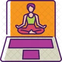 Online Yoga Meditation Laptop Icon