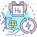 Opción de almacenamiento de energía renovable  Icono