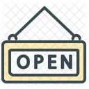 Open Signboard Sign Icon
