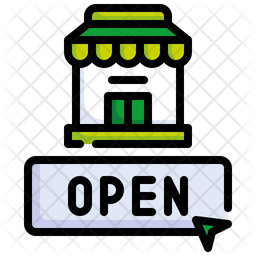 Open Icon - Download in Colored Outline Style